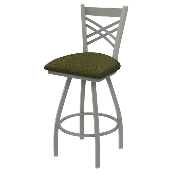 36" Swivel Bar Stool, Nickel Finish, Graph Parrot Seat